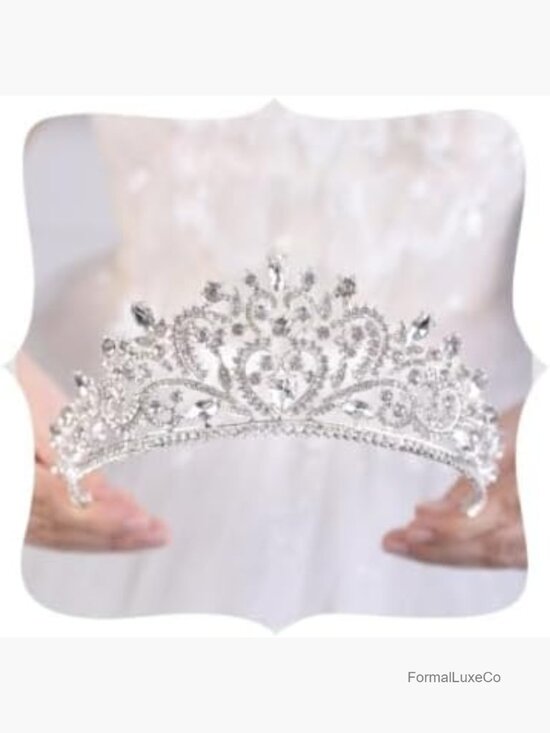 Crystal Rhinestone Princess Crown Tiara Wedding Bridal Headpiece with Tiaras main image 4